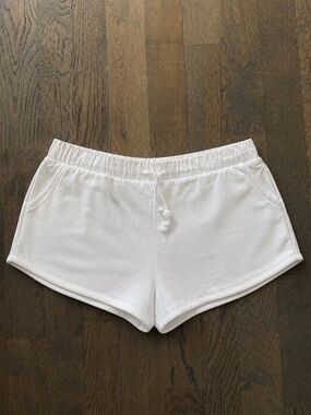 White Basic Dolphin Lounge Shorts | Size XS Lounge Shorts Casual Running Shorts